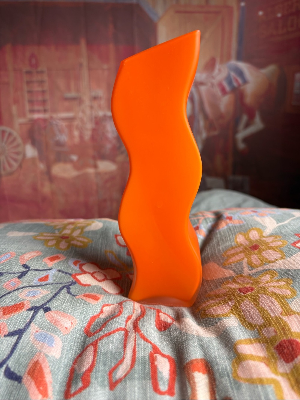 3/$10 Retro Orange Wavy Bud Vase